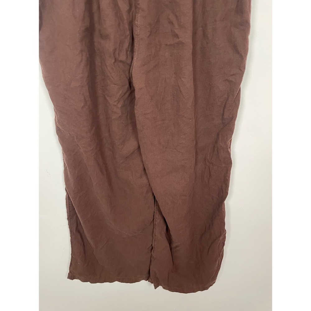 Aerie Wide Leg Pull on Casual Pants in Chocolate Brown Size Large Casual Beach - Picture 8 of 11